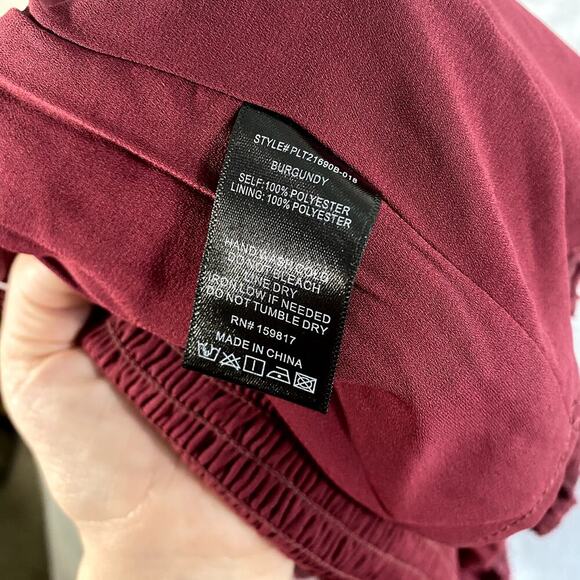 Arula Burgundy Lace Bishop Sleeve Top Women's XL NWT Boho Cottagecore Milkmaid - Picture 5 of 10